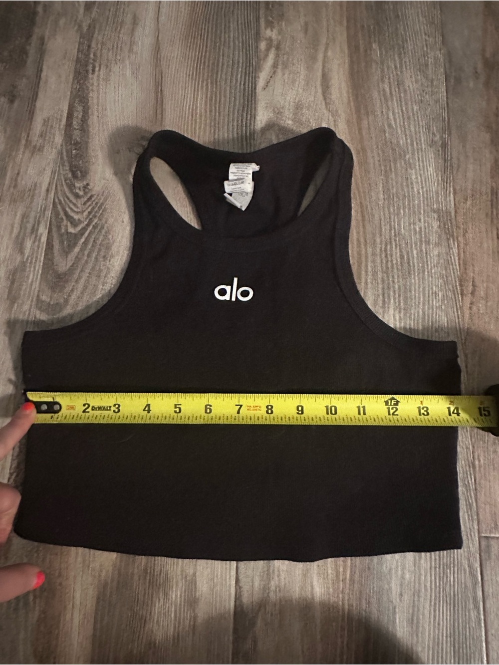 ALO Yoga Black Cropped Racerback Tank